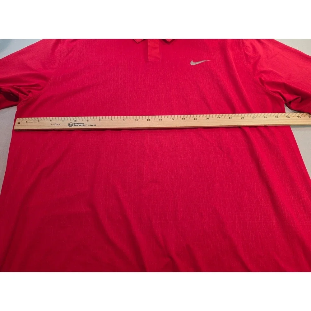 Nike Tiger Woods Collection Dri-FIT Golf Polo Red Textured XL 1151
